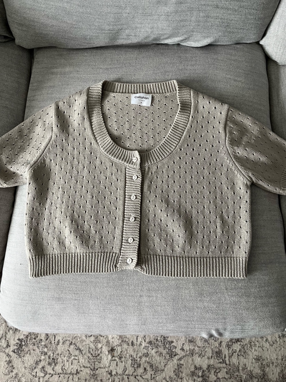 Callahan Revolve Pointelle Beige Knitwear